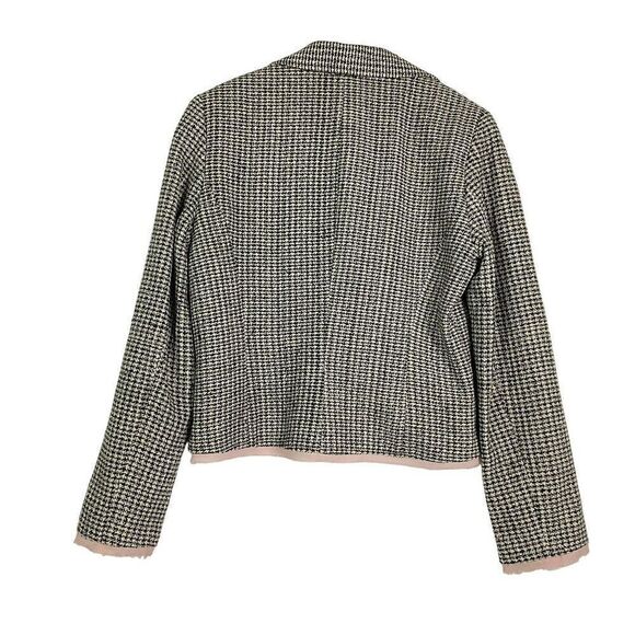 The Limited Black & White Houndstooth Tweed Blazer Jacket, Medium, 100% silk - Picture 6 of 9